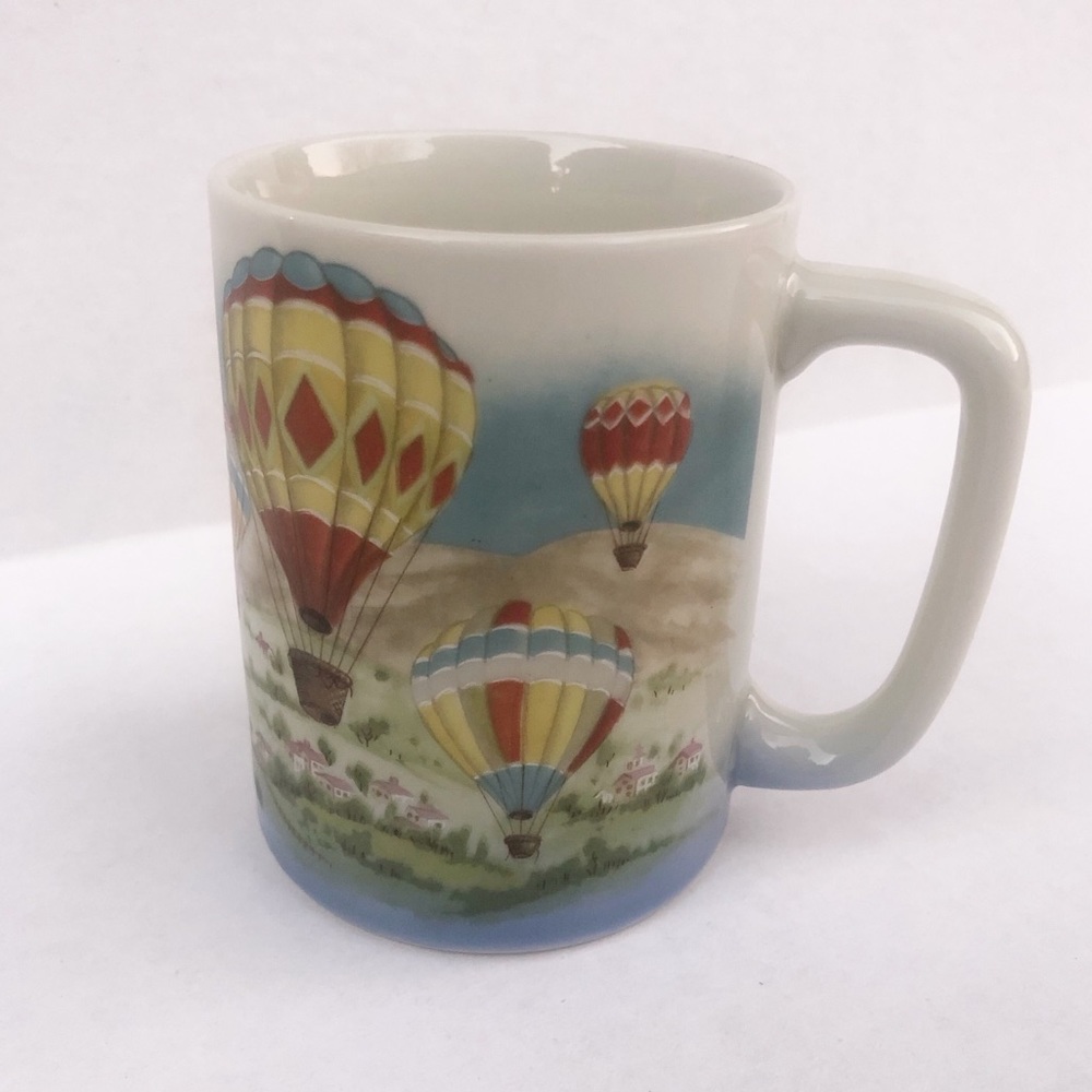 Otagiri Japan Vintage Hot Air Balloons Ceramic Coffee Mug Tea Cup